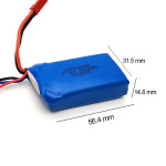Lipo Battery 850 mAh 2S 7.4V 20C 